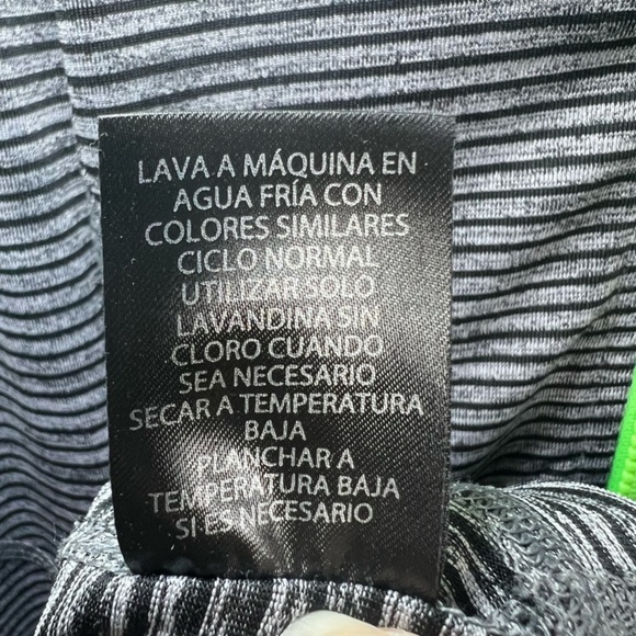 Lukka Womens Hooded Athletic Jacket Gray Black Stripe Neon Zip Thumb Holes Sz XL - Picture 15 of 15